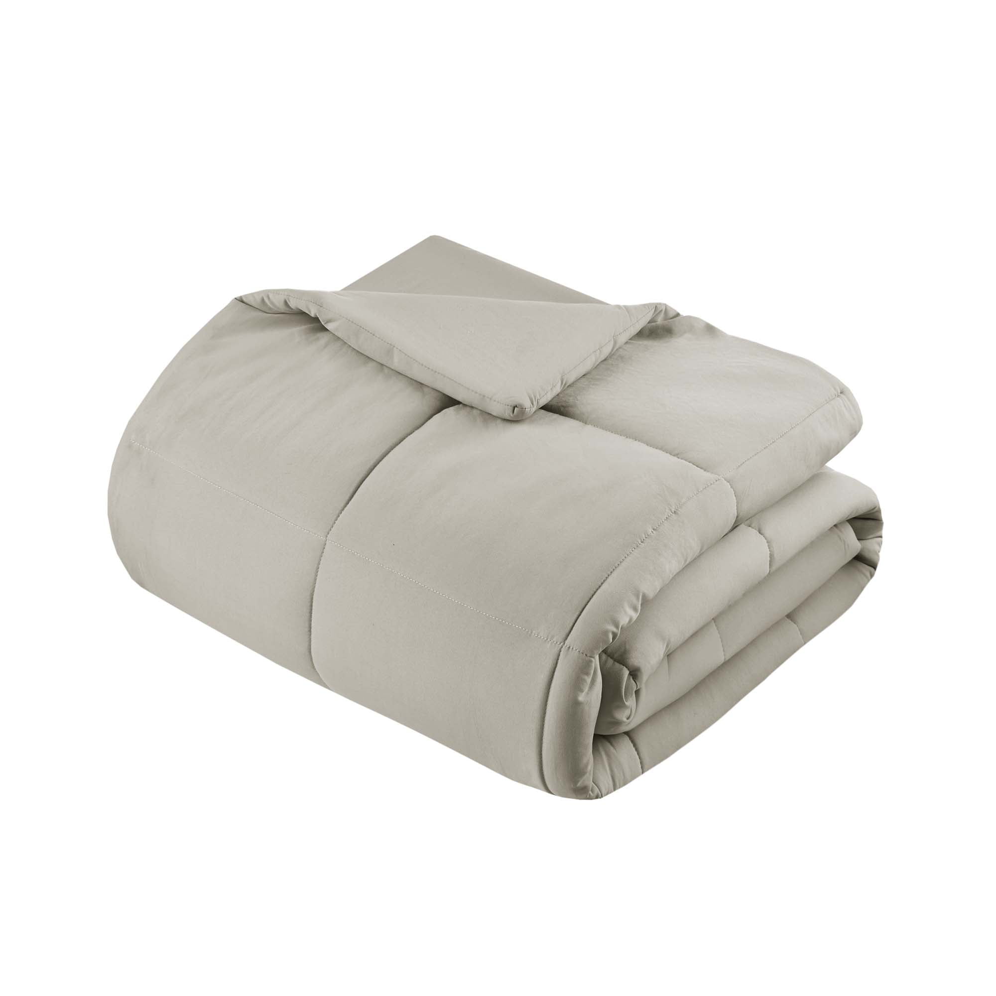 Mainstays King Comforter, Down Alternative, All-Season, Stone