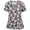 Gray, variant on Kayannuo Print Nursing Uniforms Scrub for Women Women Short Sleeve V-neck Tops Uniform Printed Pockets Blouse Nursing