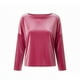 thumbnail image 4 of Karight Velvet Tops for Women Long Sleeve Crew Neck Tshirts Casual Loose Fit Tunic Blouses Elegant Party Dressy Outfits, 4 of 5