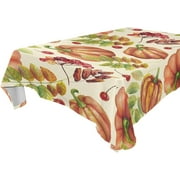 SKYSONIC Thanksgiving Pumpkin Tablecloth Waterproof Washable Polyester Square Table Cover Durable Tablecloth for Kitchen Dining Table Party Decor (60 X 90 Inch)