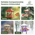 thumbnail image 7 of Kingsyard Hopper Metal Wild Bird Feeder for Outdoor Hanging with 4 Perches Waterproof Roof, Bronze, 7 of 7