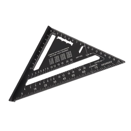 YAHHU Aluminum Triangle Ruler 7 inches / 17.8 cm Carpenter Square Metal Layout Tool for Precision Woodworking Measuring and High Accuracy Blueprints Construction DIY