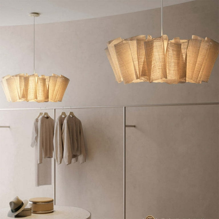 Arturesthome Nordic Linen Pleated Fabric Pendant Light Lampshade