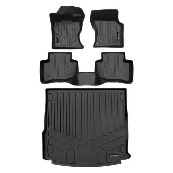 SMARTLINER Custom Fit All Weather Black 2 Row Floor Mats and Cargo Liner Set Compatible With 2021-2023 Land/ Range Rover Velar (Only Fits versions equipped without Full Size Spare Wheel)