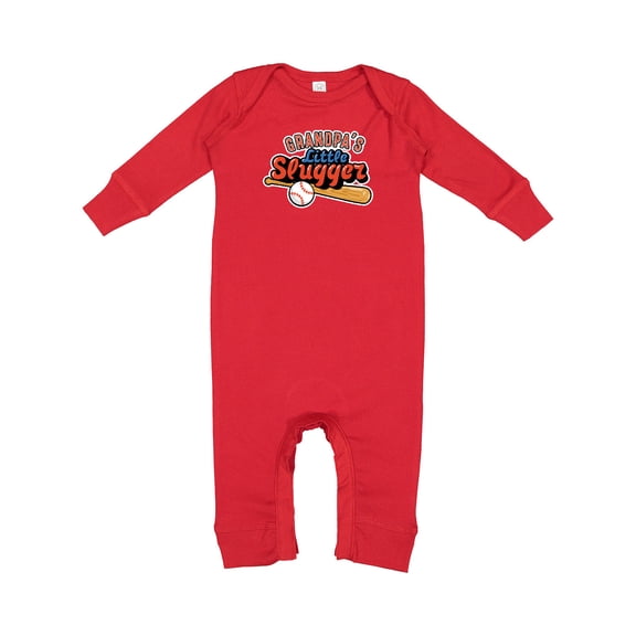 Inktastic Grandpa's Little Slugger Baby Romper Coveralls