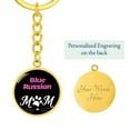 thumbnail image 5 of Blue Russian Cat Mom Keychain Stainless Steel or 18k Gold Circle Pendant, 5 of 16