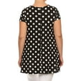 thumbnail image 4 of Women's Plus Size Side Pockets Polka Dot Short Sleeves Relaxed Tunic Top, 4 of 4