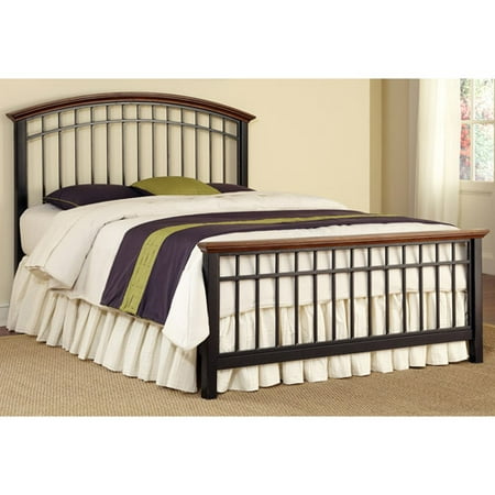 Home Styles Modern Craftsman Queen Bed, Oak/Deep Brown