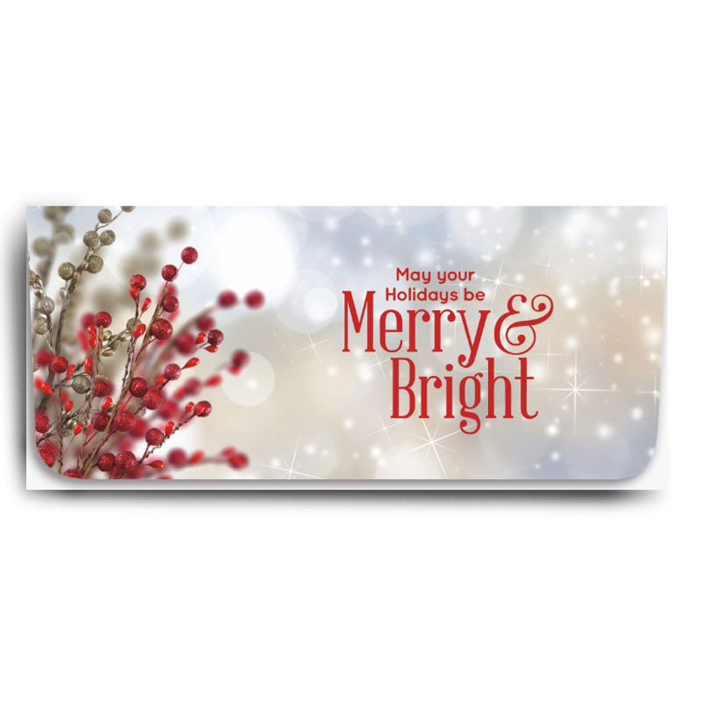 Holiday Money Envelopes Holly Berries 250pcs Gift Envelopes for
