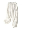 thumbnail image 2 of Babysbule Pants for Women Casual Women's Solid Elastic Embroidered Cotton Capris Pants, 2 of 5