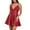 Red, variant on QHFBli Women Sexy PU Leather Dress Plus Size Spaghetti Strap Mini Dresses Sleeveless Pleated Steampunk Clubwear