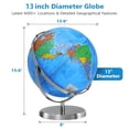 thumbnail image 3 of BSHAPPLUS 15.4'' Tall Globe,Globe of the World with Stainless Stand,720 Spin World Globe for Kids Learning, 3 of 9