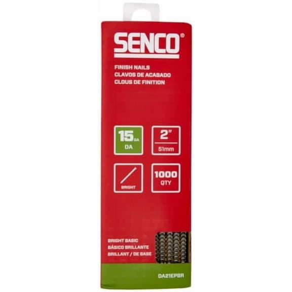 SENCO DA21EPBR 2" 15 Gauge Angled Finish Nails, Bright Finish 1,000 Count Pack