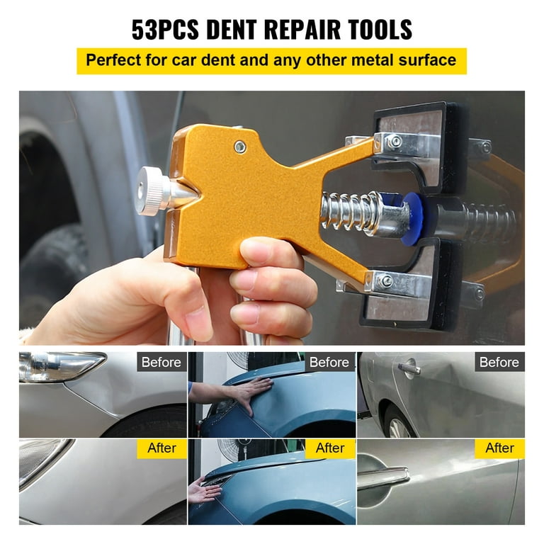 VEVOR Dent Removal Tool, 53 Pcs Paintless Dent Repair Tools, Golden Lifter Puller Car