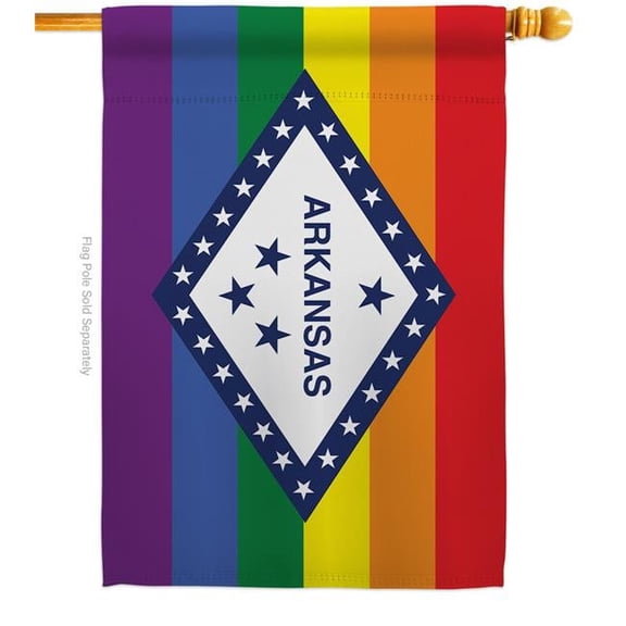Americana Home & Garden H148679-BO Arkansas Pride Support 28 x 40 in. Double-Sided Decorative Horizontal House Flags for Decoration Banner Garden Yard Gift