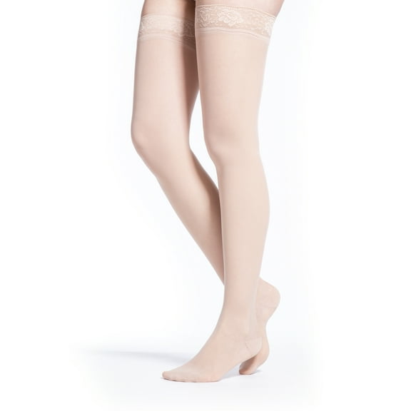 sigvaris women's eversheer 780 closed toe thigh high w/grip-top 20-30mmhg