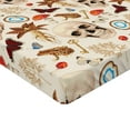 thumbnail image 4 of Ambesonne Witchy Fitted Sheet, Occult Frog Butterfly Print, King Size, Cream Vermilion Camel, 4 of 5