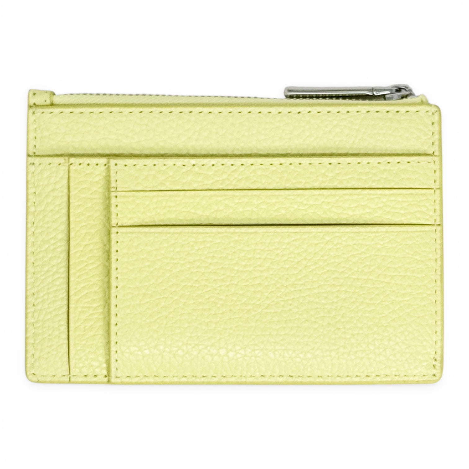 Kate Spade Kayla Large Slim Cardholder –Tennis Ball | Pebbled Leather | 8 Card Slots | Zip Pocket | Women's