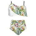 thumbnail image 4 of ibuvkizy Tankinis Swimsuits for Women Clearance Loose Modest Two Piece Bathing Suits Ladies Fashion Multicolor Retro Print Swimming Trunks Sling Women Split Swimsuit Bikini Sets for Women's Plus Size, 4 of 5