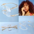 thumbnail image 3 of Gafas de sol ADE WU vintage sin montura retro con armazón dorado para hombre y mujer, 3 of 6