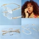 thumbnail image 3 of Gafas de sol ADE WU vintage sin montura retro con armazón dorado para hombre y mujer, 3 of 6