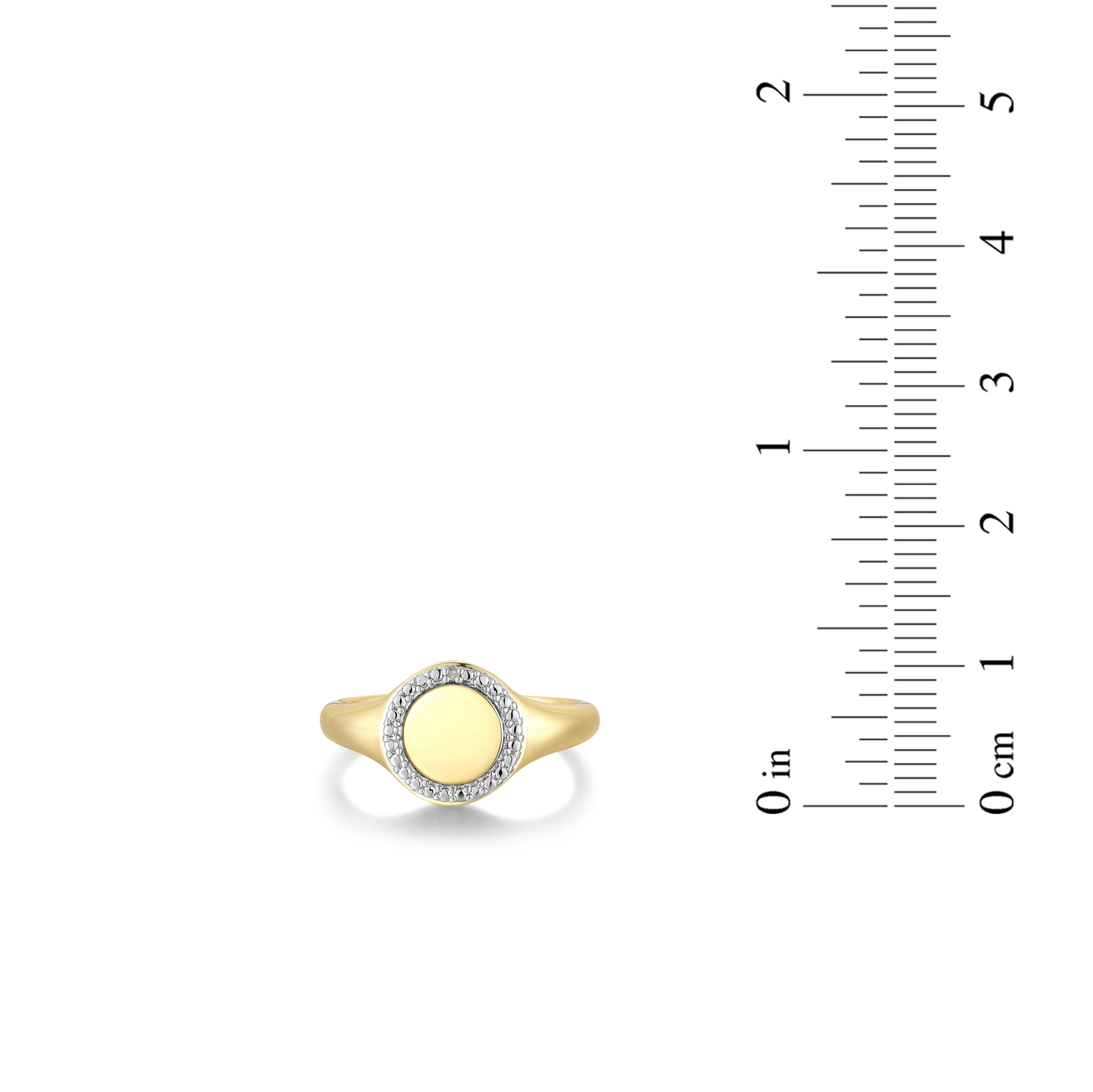 Forever Facets Diamond Accent Signet Ring