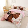 thumbnail image 2 of Castle Fairy Romantic Woman With Hydrangea Headwrap Queen Comforter Set 3 Pieces,Delicate Butterfly Floral Art Comforter Sets Queen,Pink White Gold,Pink Reversible,1 Comforter and 2 Pillowcases, 2 of 6