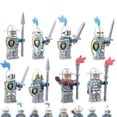 thumbnail image 1 of 8 Pcs Medieval Military Knight Figures Building Block Blue Lion Soldier Assembling Toy, 1 of 4