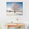 thumbnail image 2 of JEUXUS  Winter Landscape Canvas Art Snow Tree Wall Art Winter Forest Tree Pictures Snowy Sunset Canvas Prints Framed Ready To Hang, 2 of 4