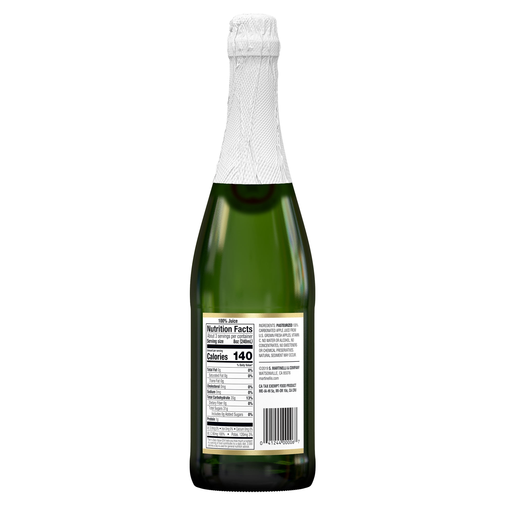Martinelli's Sparkling Apple Cider, 25.4 fl oz Glass Bottle