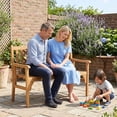 thumbnail image 4 of Costway Patio Outdoor Solid Wood Bench Folding Loveseat Chair Park Garden Deck Furniture, 4 of 10