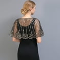 thumbnail image 6 of Glitter Sheer Capelet Cape Wrap Capelet Bolero Shrug for Wedding Party Event Dress, 6 of 8
