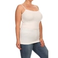 thumbnail image 4 of Women's Long Camisole Spaghetti Strap Seamless Tank Top, White, Plus Size, 4 of 6