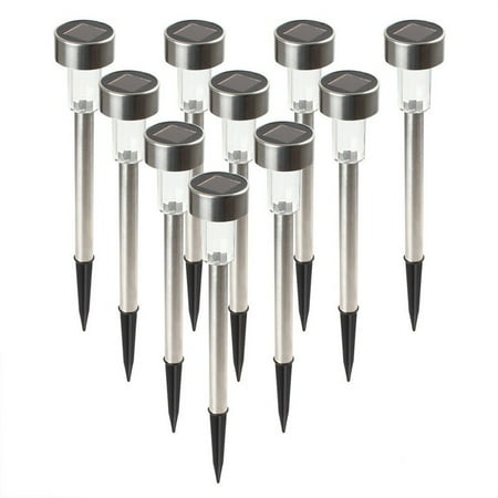 

wendunide Household Electric Appliances LED Outdoor Lamp Garden Stainless Steel Yard Solar Lights 10PCS LED lightLED light Black