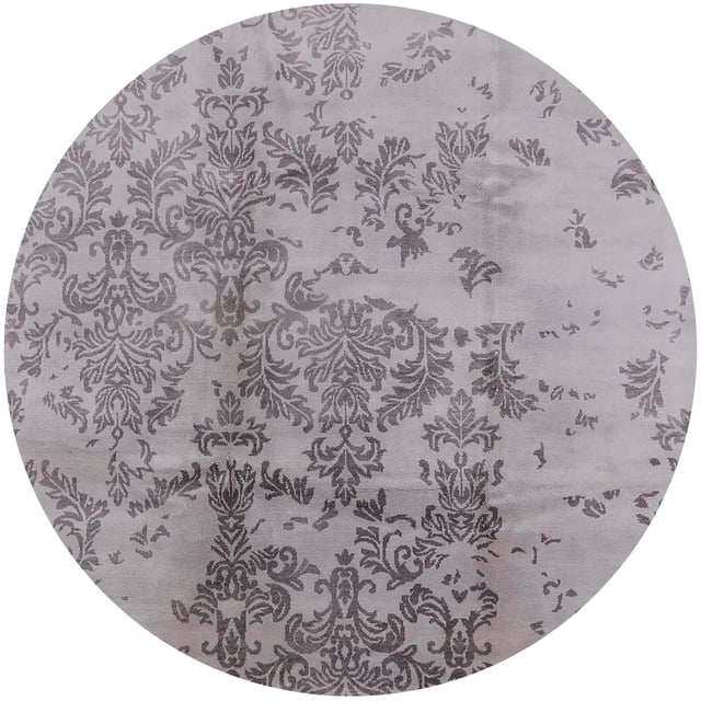 Ahgly Company Tapis d'Intérieur Lavables en Machine, Ronds Industriels Modernes, Rose Argenté, 7' Ronds