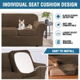 thumbnail image 5 of H.VERSAILTEX Plush Velvet 3-Piece Sofa Slipcover, Stretch Elastic Furniture Protector, Fits 72–90 Inch 2-Cushion Couch, Bronze Brown, 5 of 6