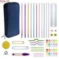 thumbnail image 1 of 36 Styles Crochet Hooks Set Knitting With Yarn Weave Knitting Needles Hook Kit Sewing Tools Gauge Scissors Knit with Storage Bag, 1 of 7
