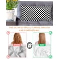 thumbnail image 4 of Body Pillow Pillowcase, Modern Buffalo Check Gingham Art Silk Pillowcases for Hair and Skin with Zipper, Black White Plaid Soft Breathable Cooling Pillow Cover for Women, 20 x 40 Inches, 4 of 6