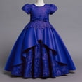thumbnail image 1 of Vestido de princesa bordado de satén largo para niñas europeas y americanas de tamaño mediano y grande, 1 of 6