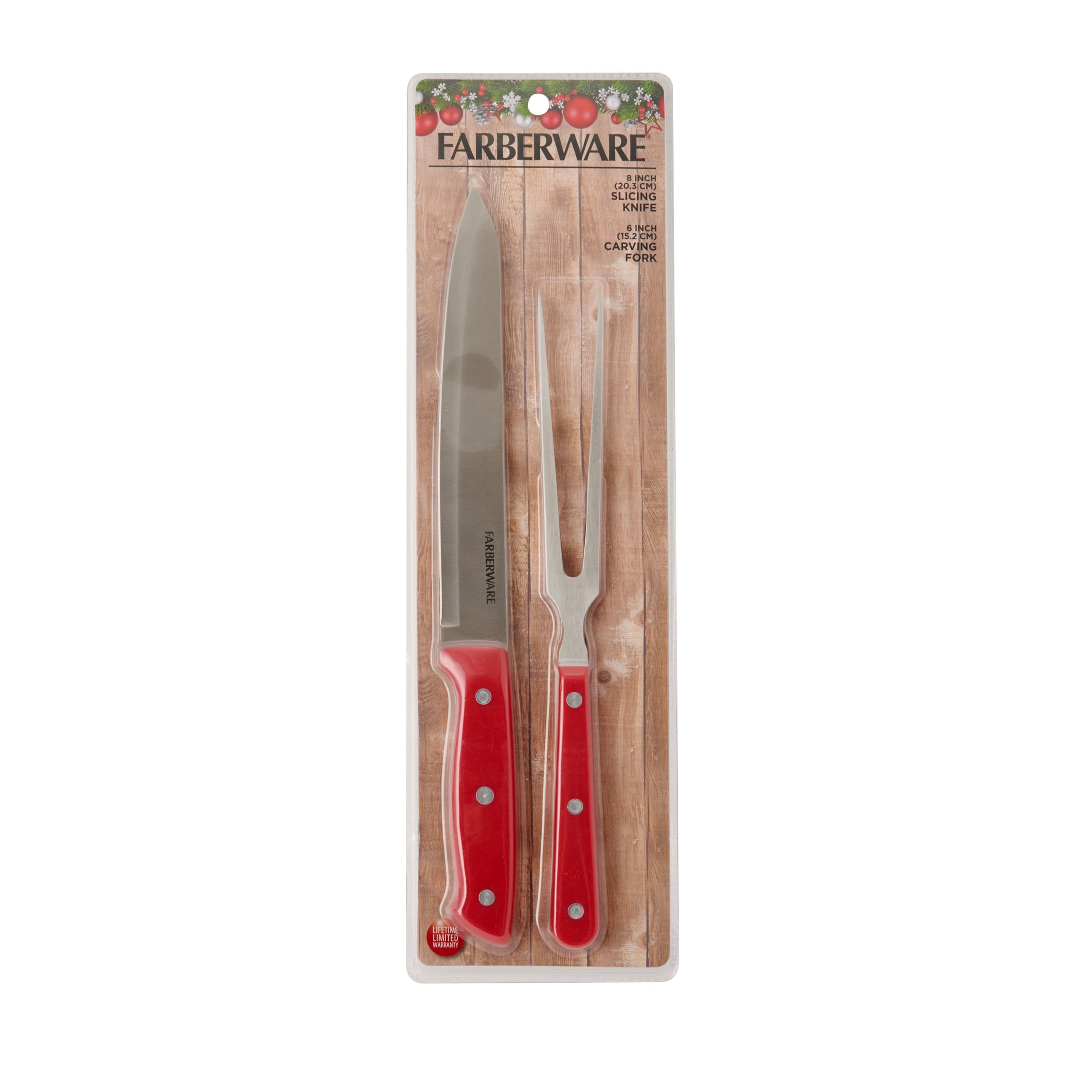 Farberware Holiday 3 piece Knife Set New Sealed Red