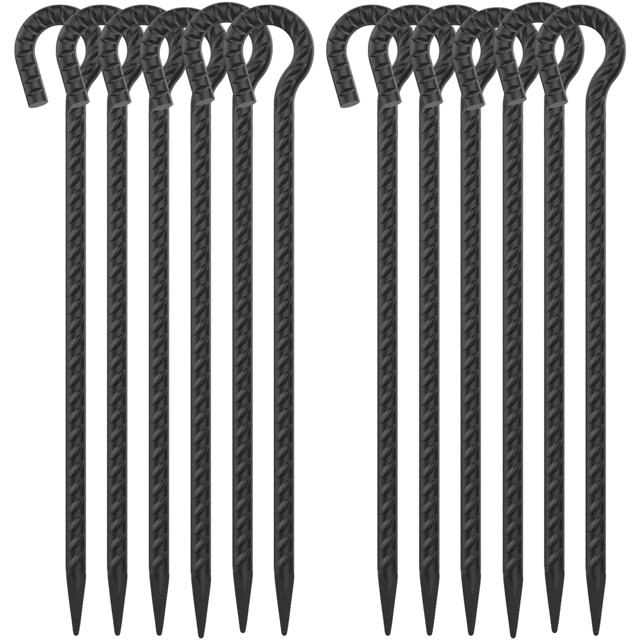 Estacas de Acero Reforzado EUOKOK de 40 cm con Loop y Diámetro de 12 mm
