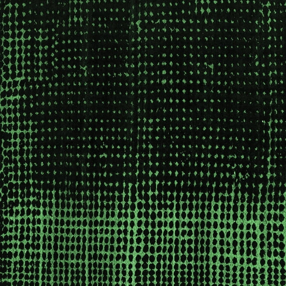 Ahgly Company Indoor Square Abstract Emerald Green Modern Area Rugs, 5' Square