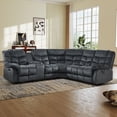 thumbnail image 7 of Bonzy Home Complete Living Room Furniture Set Reclining Chair Sofa with Center Console, Hidden Storage & Cup Holders 5‑Seat Couch for Living Room & Meeting Room Gray, 7 of 7