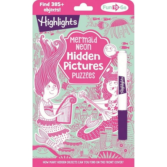 Highlights Fun to Go Mermaid Neon Hidden Pictures Puzzles, (Paperback)