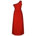 thumbnail image 6 of Elainilye Fashion Prom Dress for Women Summer Solid Slimming Split One Shoulder Asymmetrical Evening Dress Prom Dress,Red, 6 of 8