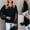 Black, variant on Aboser Women's Sequin Backless Blouses Evening Party Dressy Tops Oversized Long Sleeve Shirts Casual Shimmer Glitter Blouse Crewneck Pullover Top
