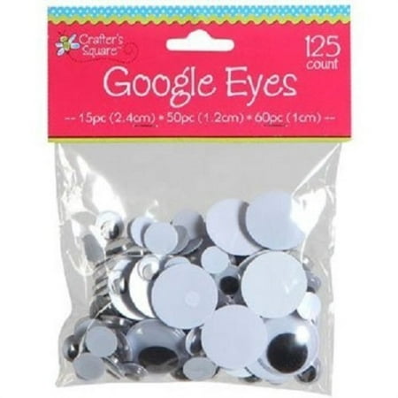 Google Eyes Sticky crafters square educational products - crafter's square google eyes - 3 size assortment - 125 count - 125 count ()