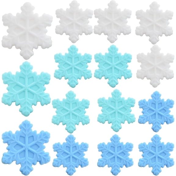15pcs Snowflake Beads Silicone Focal Beads Christmas Snowflake Shaped Rubber Bead Winter Xmas Loose Beads for Beadable Pen DIY Keychain Bracelet Crafts Jewelry Making, 3 Colors