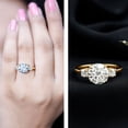 thumbnail image 4 of Rosec Jewels Lab Created Diamond 3 Stone Engagement Ring for Women - IGI Certified - E-VS1 Quality - with Jewelry Box, 10K Yellow Gold, US 8.50, 4 of 9