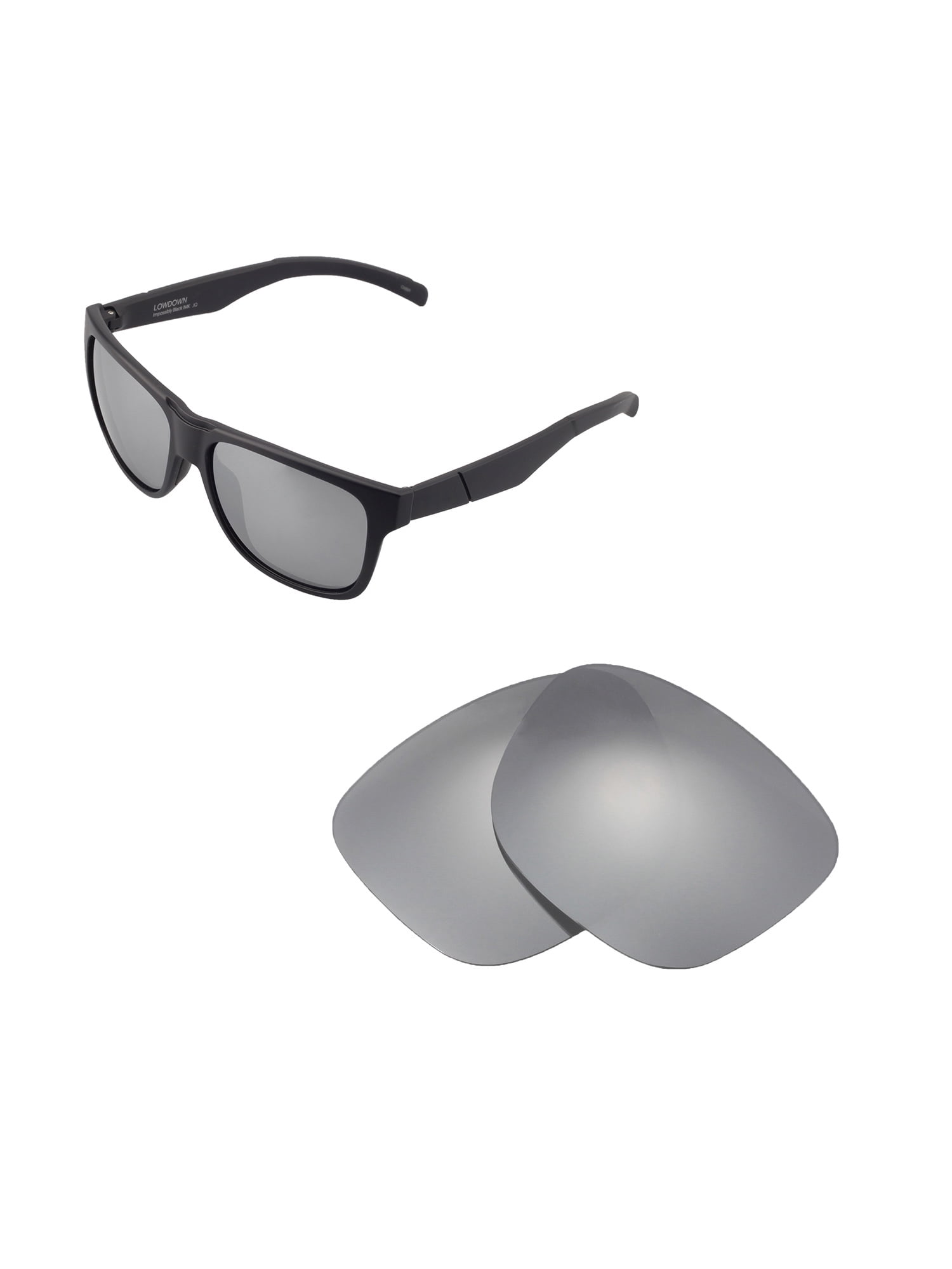 Walleva Polarized Titanium+Black Lenses For Smith Lowdown Sunglasses 